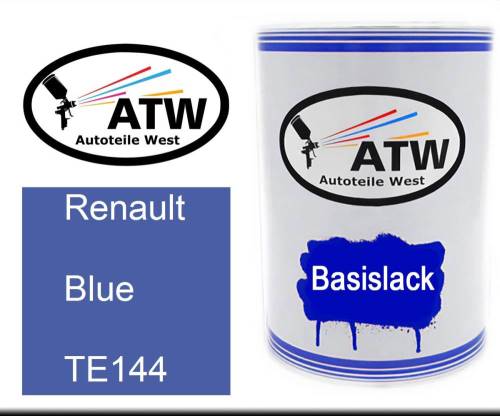 Renault, Blue, TE144: 500ml Lackdose, von ATW Autoteile West.