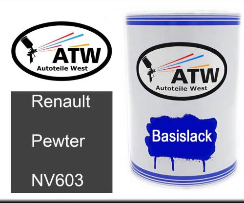 Renault, Pewter, NV603: 500ml Lackdose, von ATW Autoteile West.