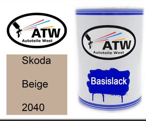 Skoda, Beige, 2040: 500ml Lackdose, von ATW Autoteile West.