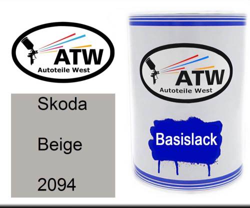 Skoda, Beige, 2094: 500ml Lackdose, von ATW Autoteile West.