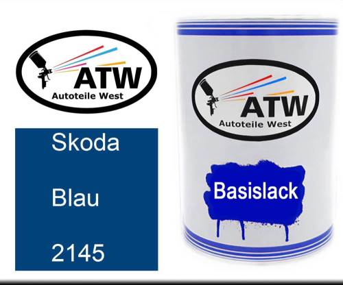 Skoda, Blau, 2145: 500ml Lackdose, von ATW Autoteile West.