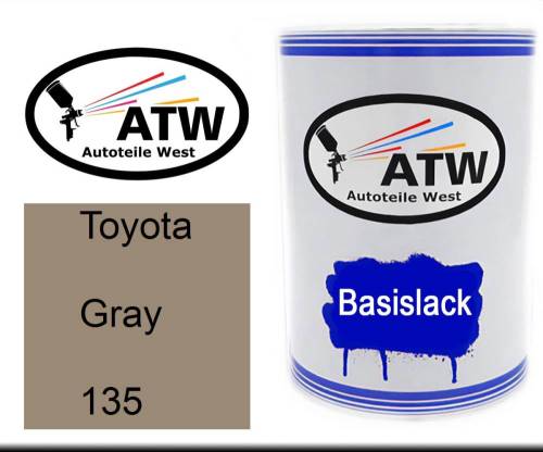 Toyota, Gray, 135: 500ml Lackdose, von ATW Autoteile West.