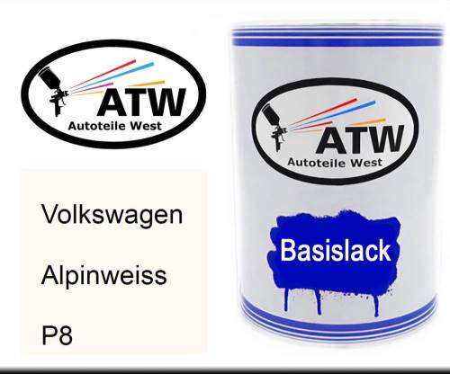 Volkswagen, Alpinweiss, P8: 500ml Lackdose, von ATW Autoteile West.