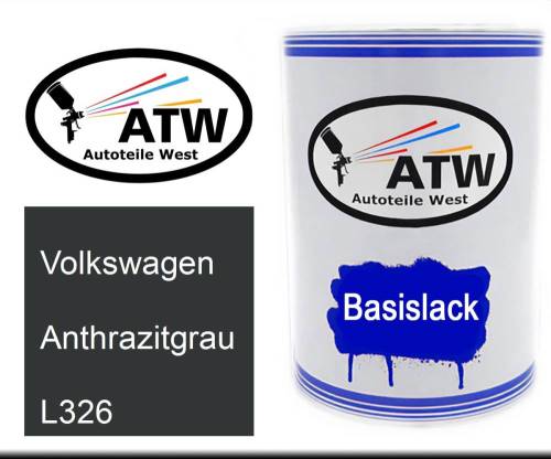 Volkswagen, Anthrazitgrau, L326: 500ml Lackdose, von ATW Autoteile West.