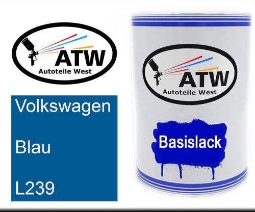 Volkswagen, Blau, L239: 500ml Lackdose, von ATW Autoteile West.