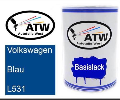 Volkswagen, Blau, L531: 500ml Lackdose, von ATW Autoteile West.