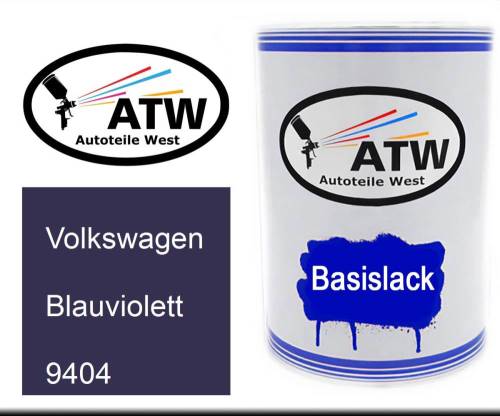 Volkswagen, Blauviolett, 9404: 500ml Lackdose, von ATW Autoteile West.
