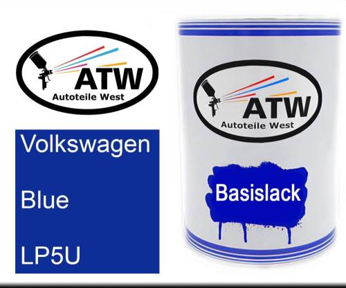 Volkswagen, Blue, LP5U: 500ml Lackdose, von ATW Autoteile West.