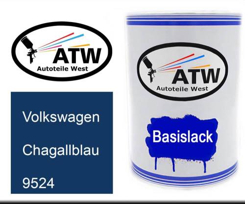 Volkswagen, Chagallblau, 9524: 500ml Lackdose, von ATW Autoteile West.