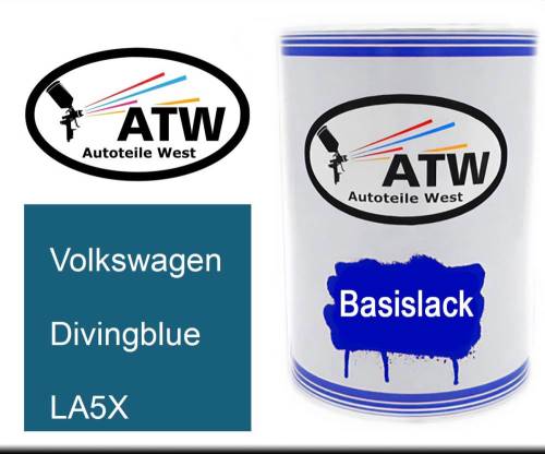 Volkswagen, Divingblue, LA5X: 500ml Lackdose, von ATW Autoteile West.