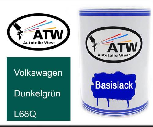 Volkswagen, Dunkelgrün, L68Q: 500ml Lackdose, von ATW Autoteile West.