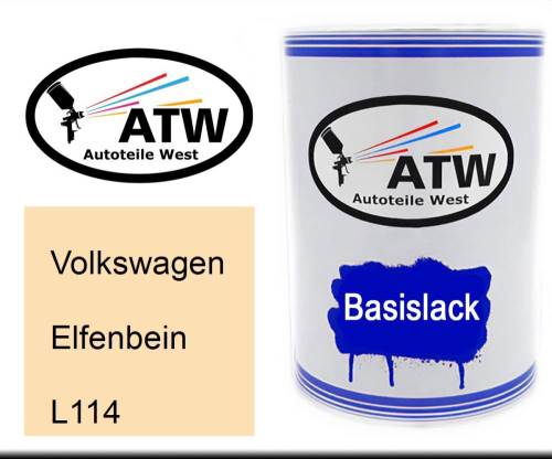 Volkswagen, Elfenbein, L114: 500ml Lackdose, von ATW Autoteile West.