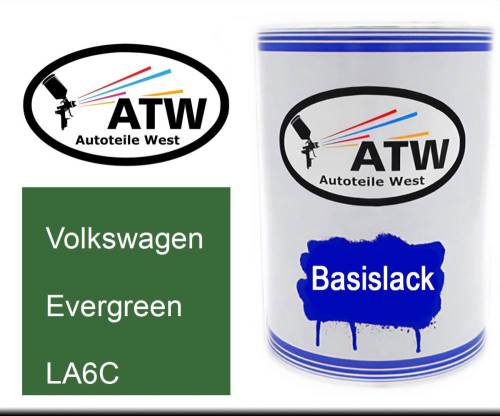 Volkswagen, Evergreen, LA6C: 500ml Lackdose, von ATW Autoteile West.