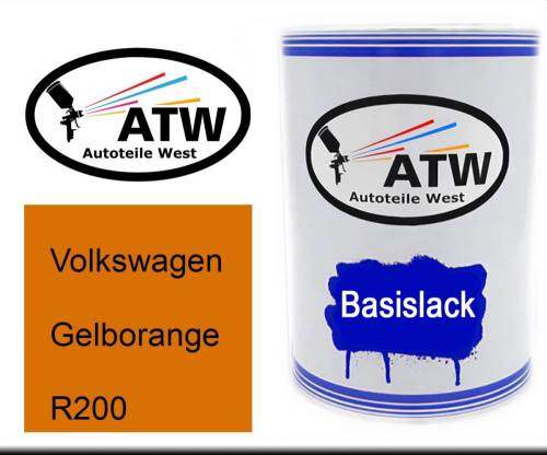 Volkswagen, Gelborange, R200: 500ml Lackdose, von ATW Autoteile West.