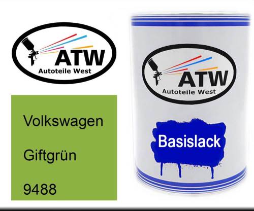 Volkswagen, Giftgrün, 9488: 500ml Lackdose, von ATW Autoteile West.