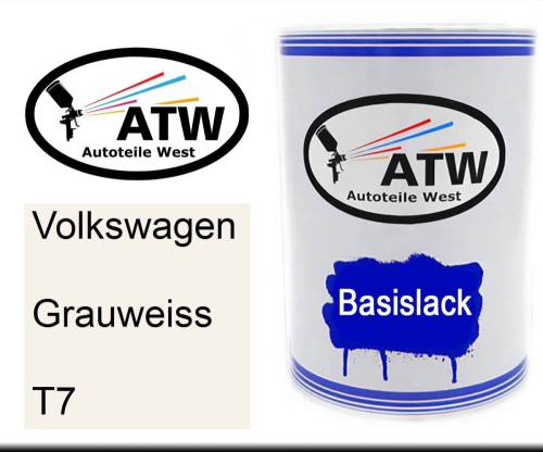 Volkswagen, Grauweiss, T7: 500ml Lackdose, von ATW Autoteile West.