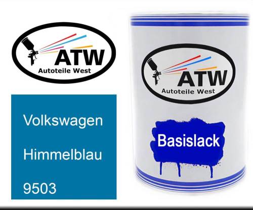 Volkswagen, Himmelblau, 9503: 500ml Lackdose, von ATW Autoteile West.