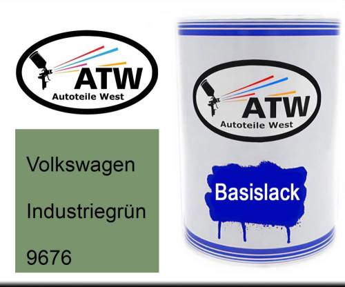 Volkswagen, Industriegrün, 9676: 500ml Lackdose, von ATW Autoteile West.