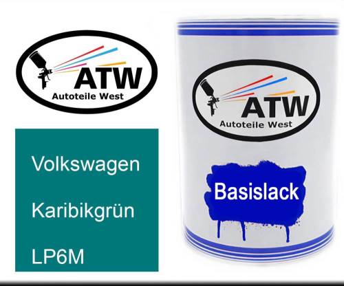 Volkswagen, Karibikgrün, LP6M: 500ml Lackdose, von ATW Autoteile West.