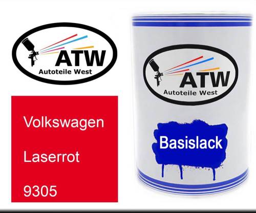 Volkswagen, Laserrot, 9305: 500ml Lackdose, von ATW Autoteile West.