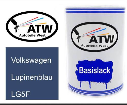 Volkswagen, Lupinenblau, LG5F: 500ml Lackdose, von ATW Autoteile West.