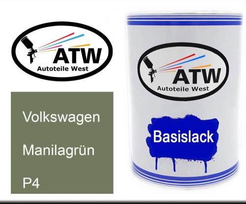 Volkswagen, Manilagrün, P4: 500ml Lackdose, von ATW Autoteile West.