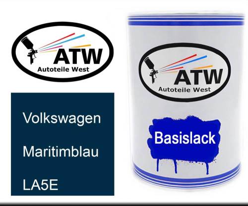 Volkswagen, Maritimblau, LA5E: 500ml Lackdose, von ATW Autoteile West.