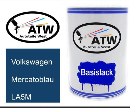 Volkswagen, Mercatoblau, LA5M: 500ml Lackdose, von ATW Autoteile West.