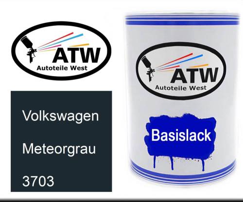 Volkswagen, Meteorgrau, 3703: 500ml Lackdose, von ATW Autoteile West.