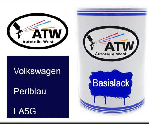 Volkswagen, Perlblau, LA5G: 500ml Lackdose, von ATW Autoteile West.