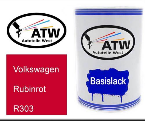 Volkswagen, Rubinrot, R303: 500ml Lackdose, von ATW Autoteile West.