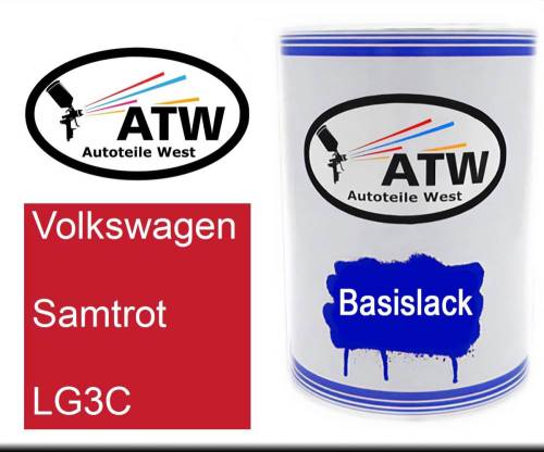 Volkswagen, Samtrot, LG3C: 500ml Lackdose, von ATW Autoteile West.