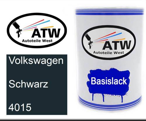 Volkswagen, Schwarz, 4015: 500ml Lackdose, von ATW Autoteile West.