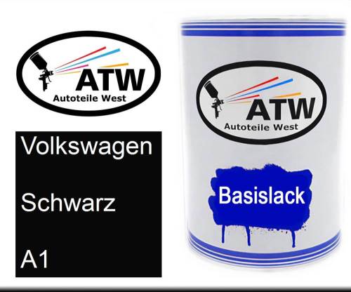 Volkswagen, Schwarz, A1: 500ml Lackdose, von ATW Autoteile West.