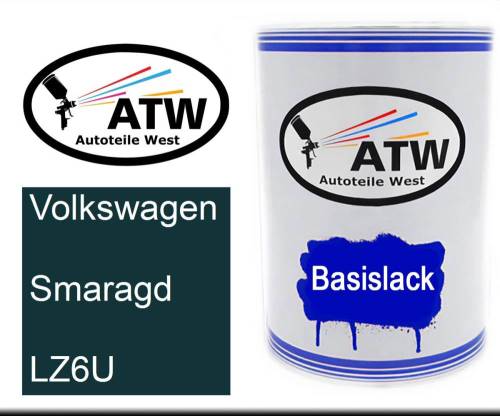 Volkswagen, Smaragd, LZ6U: 500ml Lackdose, von ATW Autoteile West.