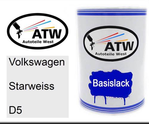 Volkswagen, Starweiss, D5: 500ml Lackdose, von ATW Autoteile West.