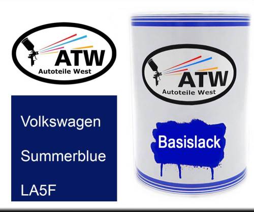 Volkswagen, Summerblue, LA5F: 500ml Lackdose, von ATW Autoteile West.