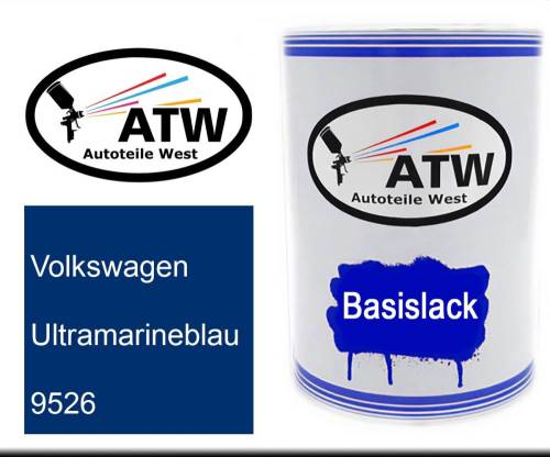 Volkswagen, Ultramarineblau, 9526: 500ml Lackdose, von ATW Autoteile West.