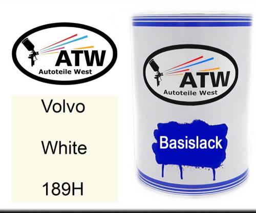 Volvo, White, 189H: 500ml Lackdose, von ATW Autoteile West.