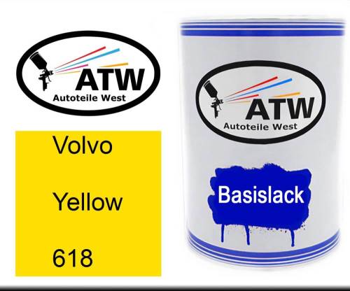 Volvo, Yellow, 618: 500ml Lackdose, von ATW Autoteile West.