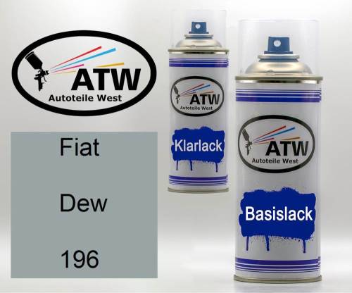 Fiat, Dew, 196: 400ml Sprühdose + 400ml Klarlack - Set, von ATW Autoteile West.