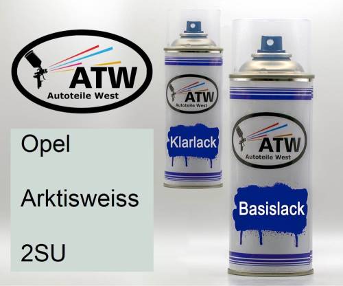 Opel, Arktisweiss, 2SU: 400ml Sprühdose + 400ml Klarlack - Set, von ATW Autoteile West.