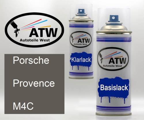 Porsche, Provence, M4C: 400ml Sprühdose + 400ml Klarlack - Set, von ATW Autoteile West.