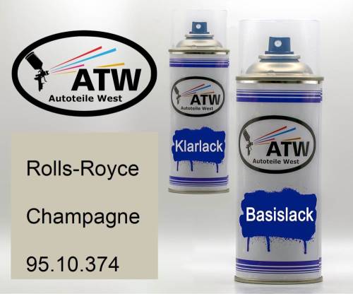 Rolls-Royce, Champagne, 95.10.374: 400ml Sprühdose + 400ml Klarlack - Set, von ATW Autoteile West.