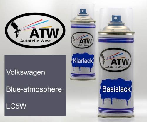 Volkswagen, Blue-atmosphere, LC5W: 400ml Sprühdose + 400ml Klarlack - Set, von ATW Autoteile West.