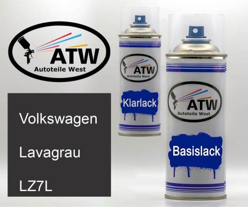 Volkswagen, Lavagrau, LZ7L: 400ml Sprühdose + 400ml Klarlack - Set, von ATW Autoteile West.