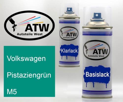 Volkswagen, Pistaziengrün, M5: 400ml Sprühdose + 400ml Klarlack - Set, von ATW Autoteile West.