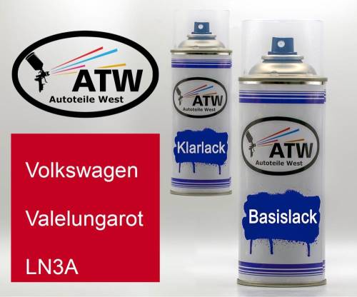 Volkswagen, Valelungarot, LN3A: 400ml Sprühdose + 400ml Klarlack - Set, von ATW Autoteile West.