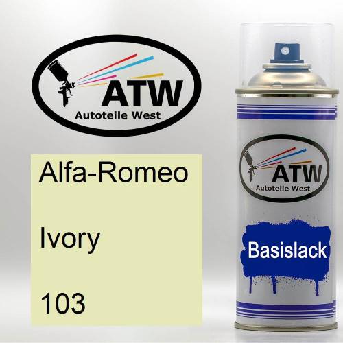 Alfa-Romeo, Ivory, 103: 400ml Sprühdose, von ATW Autoteile West.