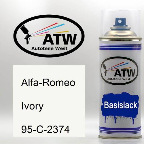 Alfa-Romeo, Ivory, 95-C-2374: 400ml Sprühdose, von ATW Autoteile West.